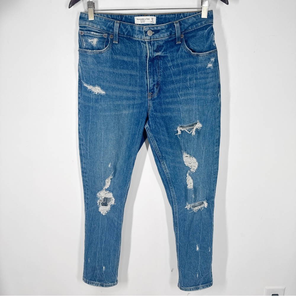ABERCROMBIE & FITCH Curve Love The Skinny High Rise Jeans 29 Short Distressed